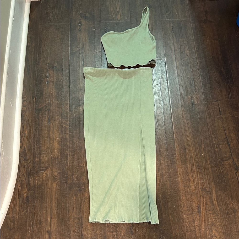 Lulu's Mint One-Shoulder Dress